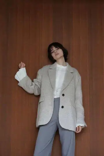 클레인 믹스 샤기 오버 테일러드 재킷