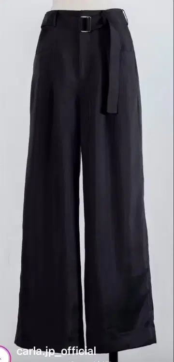 카라 CARLA 새틴 와이드 팬츠 블랙