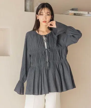 요류 셔링 블라우스 LS 106514