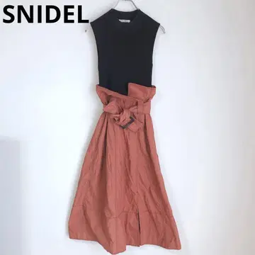 스나이델 슬리브리스 원피스 A 라인 벨트 슬림 블랙 0
