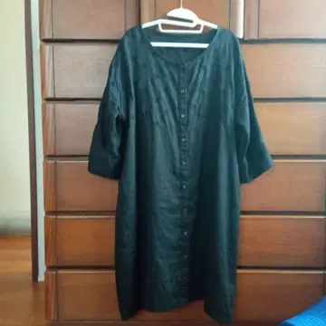 블랙 5부 소매 튜닉 듀