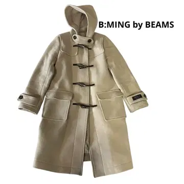 B:MING by BEAMS 베이지 더플 코트 후드 부착