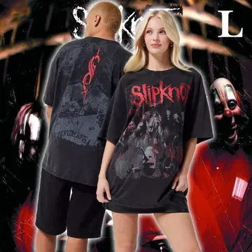 Slipknot x JayJays 블랙 애시드 워시 티셔츠 L