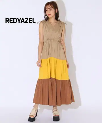 REDYAZEL 레이디 아젤 바이컬러 티어드 원피스