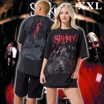 Slipknot x JayJays 블랙 애시드 워시 티셔츠 2XL