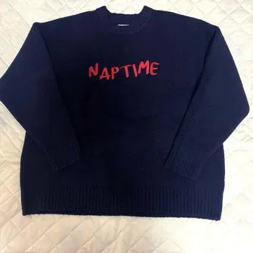 [미사용에 가까운] Nissy naptime. 자수 니트 네이비 S