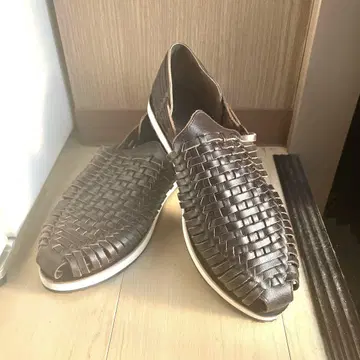 [미사용] Chubasco 브라운 뜨개질 천연 가죽 슬립온 샌들 27cm