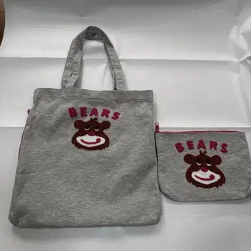글래디 곰 자수 토트백, 파우치 세트 맨투맨 소재 미사용 새상품