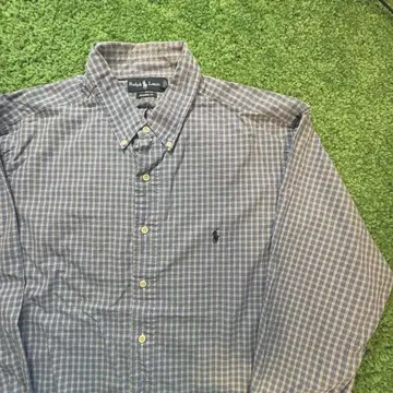Ralph Lauren 체크 셔츠 버튼 다운 원 포인트