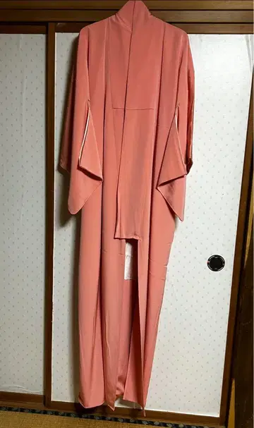 기모노 복숭아색 계열 순수 실크 단문장