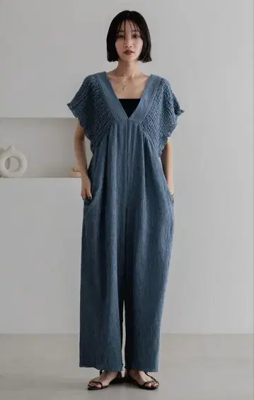 로리즈팜 요류 셔링 살로펫 블루 L 사이즈