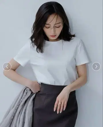 anuans 뉘앙스 실크 터치 코튼 슬림 핏 T