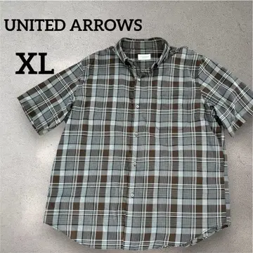UNITED ARROWS 트윌 체크 버튼 다운 셔츠