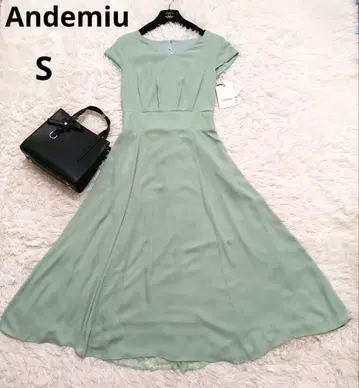미사용 새상품 Andemiu 반팔 롱 원피스 백 레이스 S 사이즈