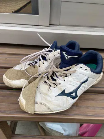 Mizuno 야구 금장 장식 스파이크 화이트/네이비