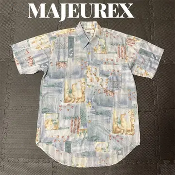 MAJEUREX 레트로 패턴 셔츠 빈티지