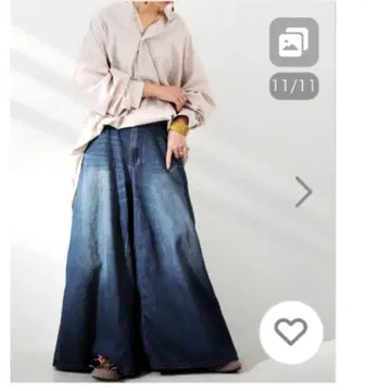 안티카 새상품급 변형 데님 와이드 팬츠