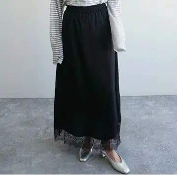 FASHFREN 밑단 레이스 스커트