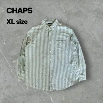CHAPS 90s 스트라이프 BD 버튼 다운 셔츠 그린 XL