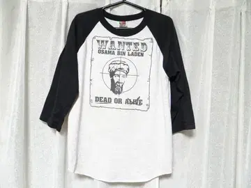 레어 빈티지 테러리스트 빈 라덴 수배 7부 소매 티셔츠 L