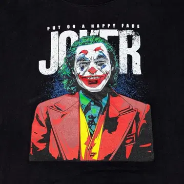 JOKER 티셔츠 캐릭터 T 블랙 반팔 L 사이즈 빅 사이즈