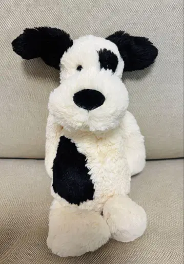 jellycat Black & Cream Puppy 개 제리 캣