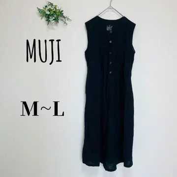 MUJI 무인양품 (M~L) 슬리브리스 롱 원피스 포켓