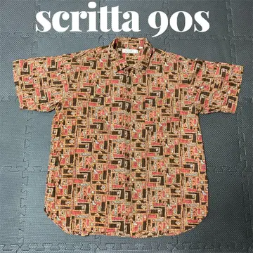 scritta 90s 패턴 셔츠 레트로 올 패턴
