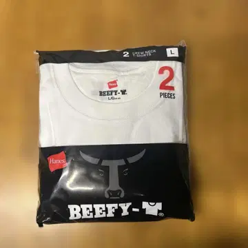 Hanes BEEFY-T 화이트 L 사이즈 2장 세트