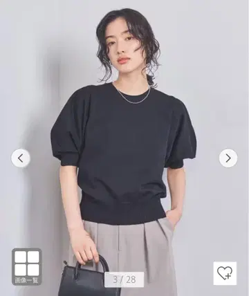 UNITED ARROWS 퍼프 슬리브 니트 네이비