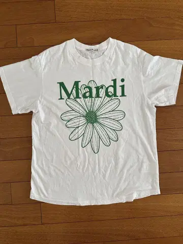 Mardi Mercredi 로고 티셔츠 상의 화이트 그린