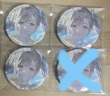 니지산지 엽 블루 메모리즈 캔 배지 x3