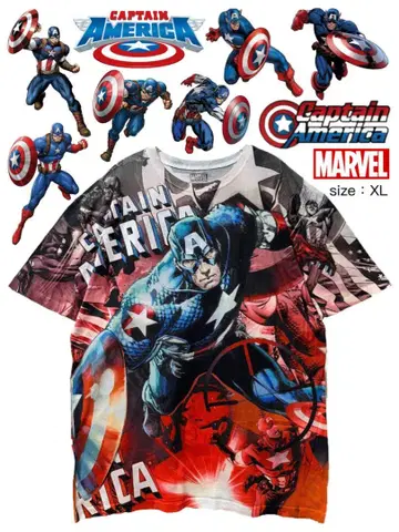 CAPTAIN AMERICA 티셔츠 XL 구제 의류