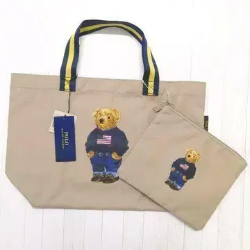 폴로 랄프 로렌 폴로베어 파우치 토트백 에코백 베이지