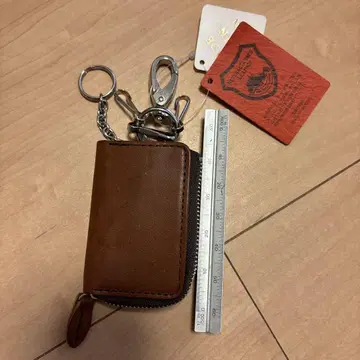 브라운 내추럴 마감 가죽 키 케이스