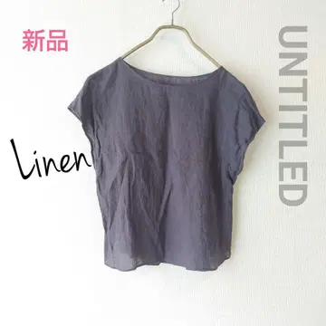 새상품 UNTITLED 언타이틀 고급 린넨 블라우스 린넨 셔츠 반팔