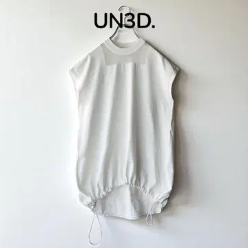 새상품급 UN3D. 안스 리드 데콜테 시어 탑 티셔츠 화이트