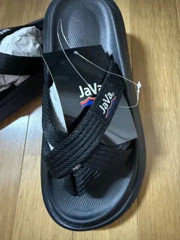 Java 블랙 비치 샌들 크로스 스트랩