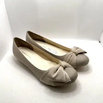 라운드 터번 리본 펌프스 발레 슈즈 베이지 새상품 24.5cm 상자 포함