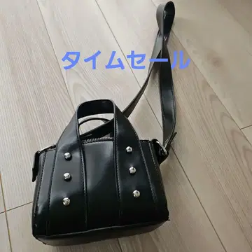 자라 스터드 장식 미니 블랙 숄더백