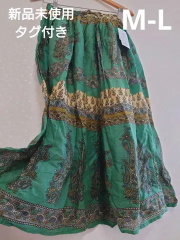 새상품 허리 밴딩 에스닉 롱 스커트 그린 7/3까지 최종 가격 인하