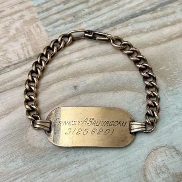 레어 US ARMY 육군 ID 팔찌 10K 금장 약 17cm