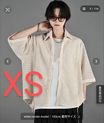 ADRER 25SS 루즈 실루엣 레이스 시어 셔츠 드로 코드 XS