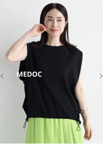 스콧 클럽 MEDOC 사이드 드로스트 슬리브리스 탑 블랙