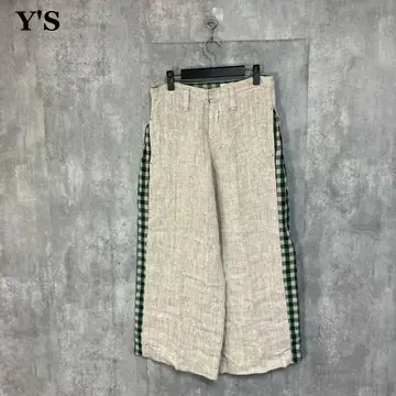 Y'S 린넨 사이드 체크 와이드 팬츠 1