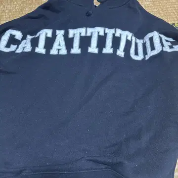 GYDA CATTTITUDE 프린트 후드티 F 사이즈 블랙