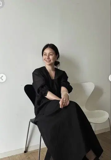 이카와 하요 loin 오간자 원피스 브라운