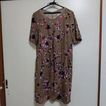 슈퍼 하카 별 패턴 5부 소매 원피스