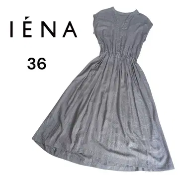 IENA 이에나 스키퍼 체크 셔츠 원피스 그레이 36