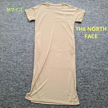 THE NORTH FACE 베이지 반팔 롱 셔츠 원피스